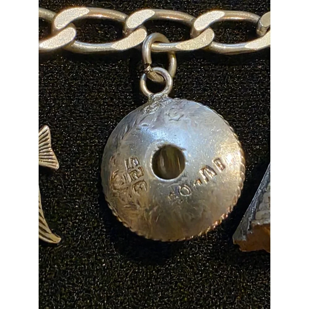 Sterling Silver Mexico Charm Bracelet With Ocean & Travel-Themed Charms‎